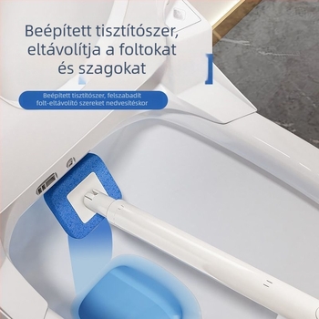 Egyszer használatos WC-kefés készlet falra szerelhető tartóval a fürdőszobához, nehezen hozzáférhető sarkok tisztítása, műanyagból