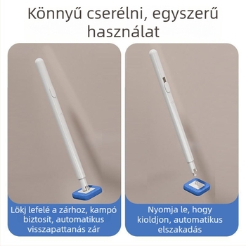 Egyszer használatos WC-kefés készlet falra szerelhető tartóval a fürdőszobához, nehezen hozzáférhető sarkok tisztítása, műanyagból