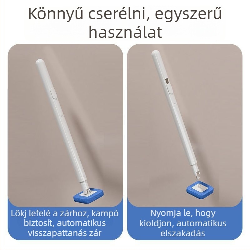 Egyszer használatos WC-kefés készlet falra szerelhető tartóval a fürdőszobához, nehezen hozzáférhető sarkok tisztítása, műanyagból