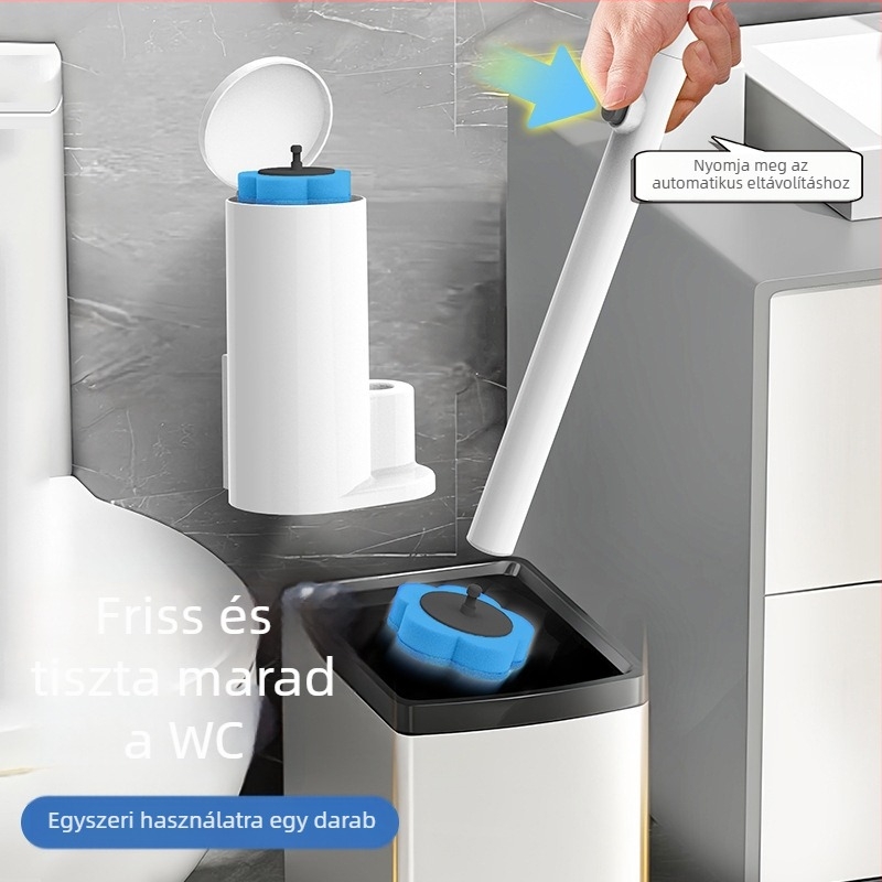 Egyszer használatos WC-kefék cserefej – szivacs anyag, háztartási és kollégiumi fürdőszobákhoz