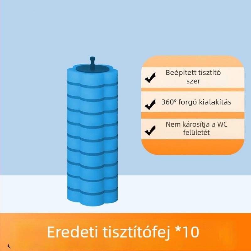Egyszer használatos WC-kefék cserefej – szivacs anyag, háztartási és kollégiumi fürdőszobákhoz