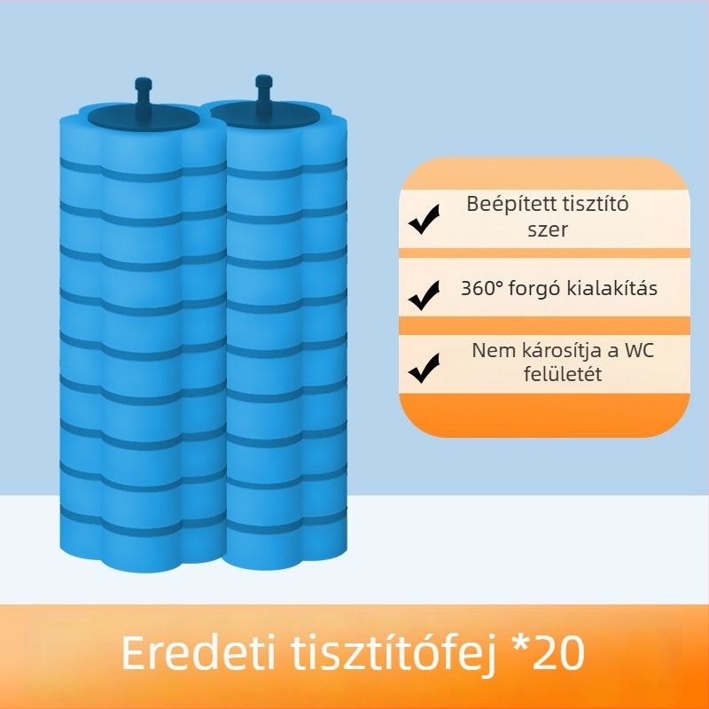 Egyszer használatos WC-kefék cserefej – szivacs anyag, háztartási és kollégiumi fürdőszobákhoz