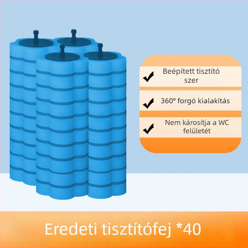 Egyszer használatos WC-kefék cserefej – szivacs anyag, háztartási és kollégiumi fürdőszobákhoz