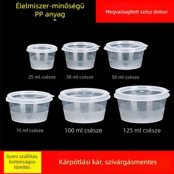 Egyszer használatos kerek műanyag szósz pohár dip tartóval, passion fruit íz, takeawayhoz