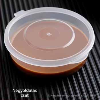 Egyszer használatos kerek műanyag szósz pohár dip tartóval, passion fruit íz, takeawayhoz