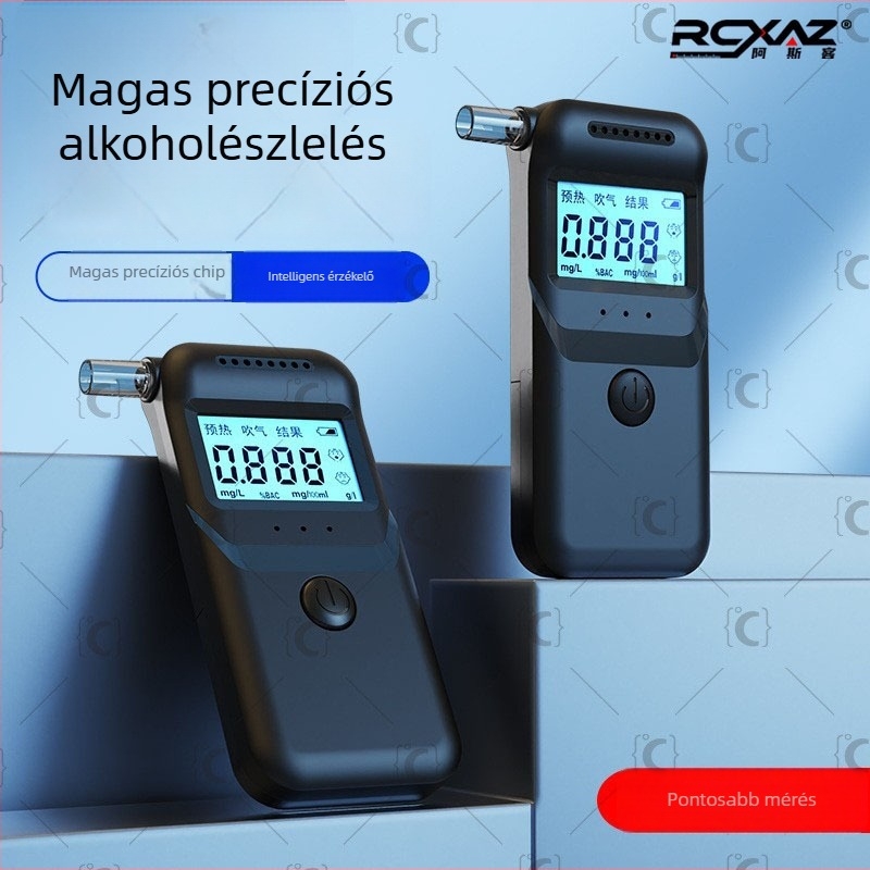 Hordozható kilégzéses alkoholszint-mérő MR997, RCXAZ, mérési tartomány 0,00–0,19% BAC, pontosság ±0,01% BAC, reakcióidő 5 mp
