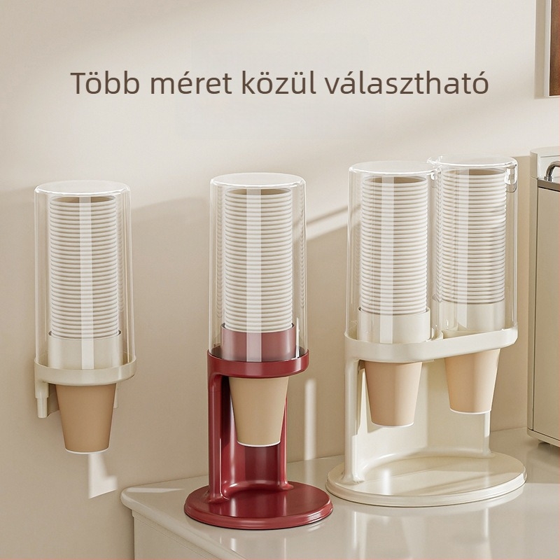 Fali pohárállvány, fúrás nélkül, PET anyagú, egysoros/duálcsöves kivitel, világos luxus retro stílus, 370 g