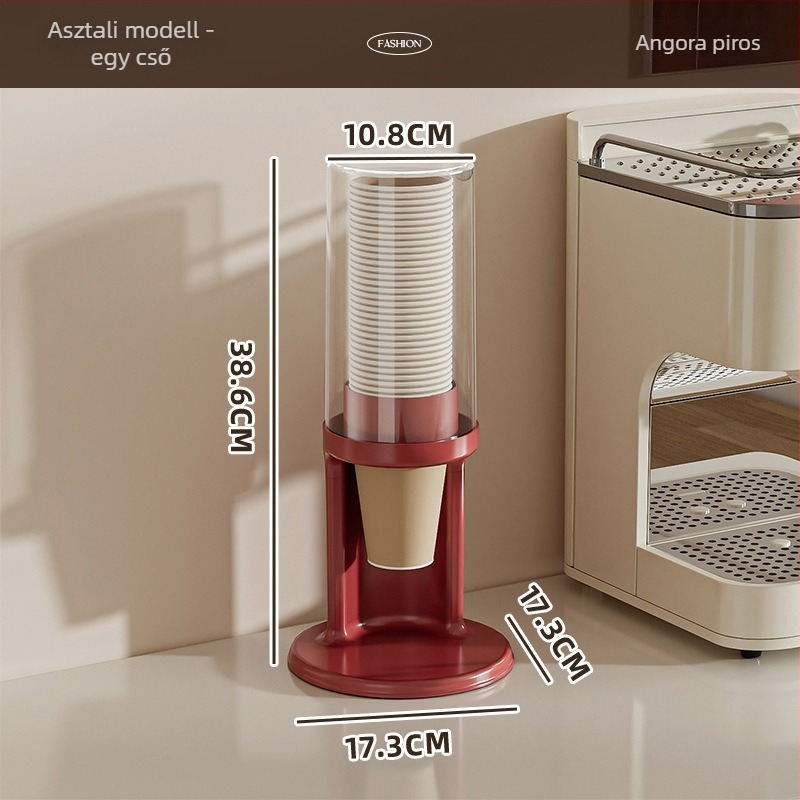 Fali pohárállvány, fúrás nélkül, PET anyagú, egysoros/duálcsöves kivitel, világos luxus retro stílus, 370 g
