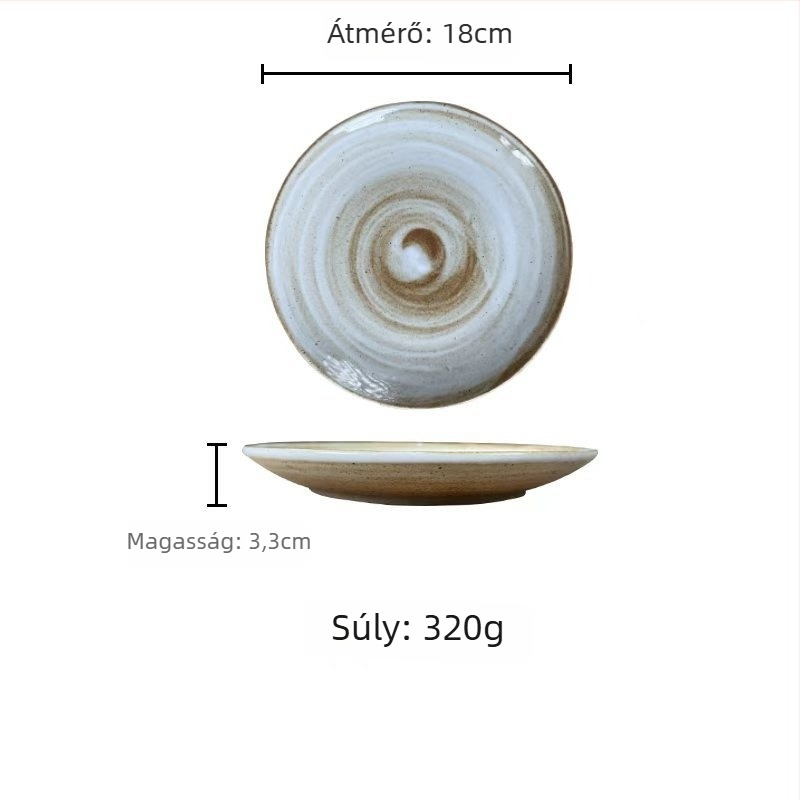 Porcelain chime porcelán tál- és tányérkészlet, retro könnyű luxus stílus, kör alakú, glazúrozott felület, mikrohullámú sütőben használható