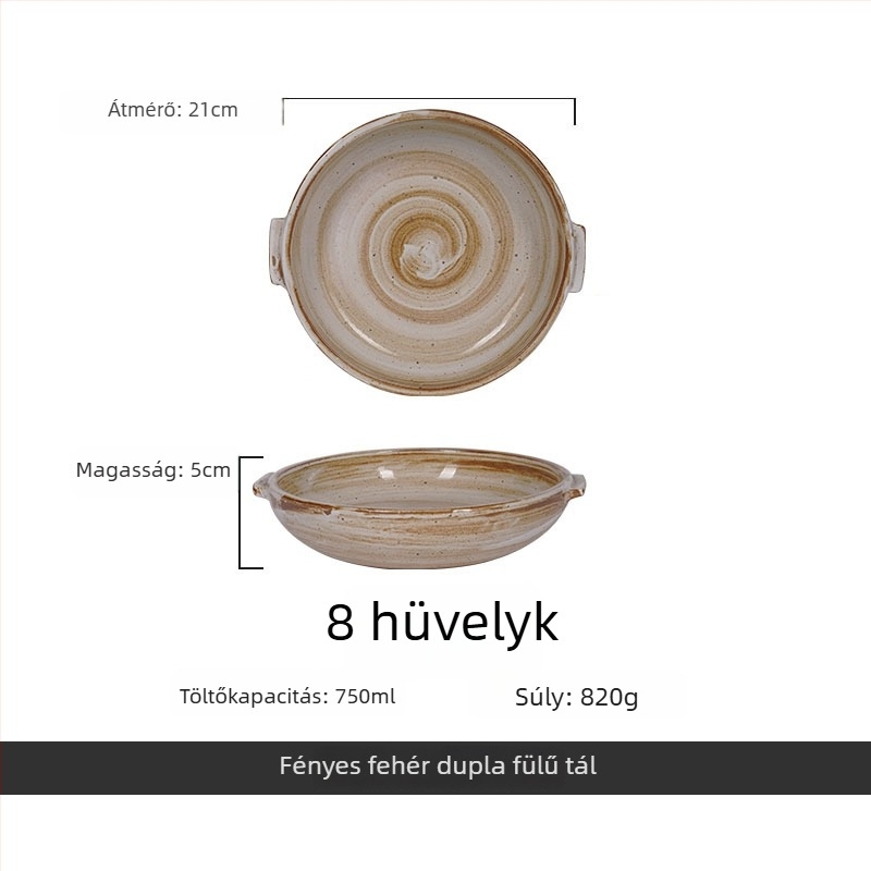Porcelain chime porcelán tál- és tányérkészlet, retro könnyű luxus stílus, kör alakú, glazúrozott felület, mikrohullámú sütőben használható