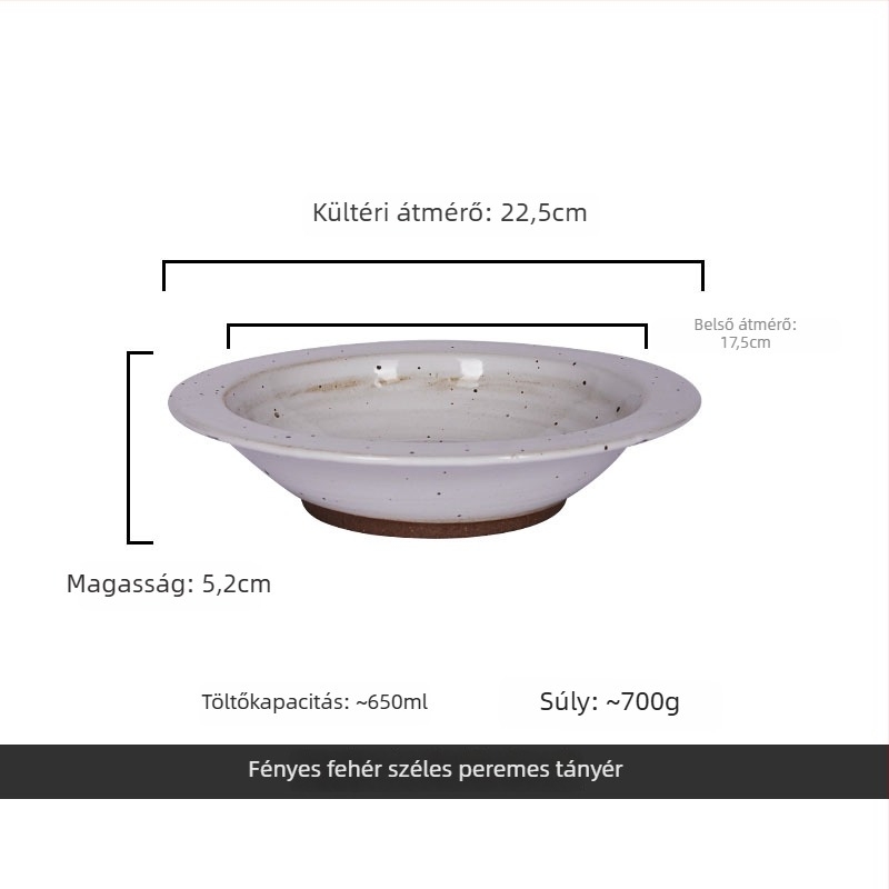 Porcelain chime porcelán tál- és tányérkészlet, retro könnyű luxus stílus, kör alakú, glazúrozott felület, mikrohullámú sütőben használható