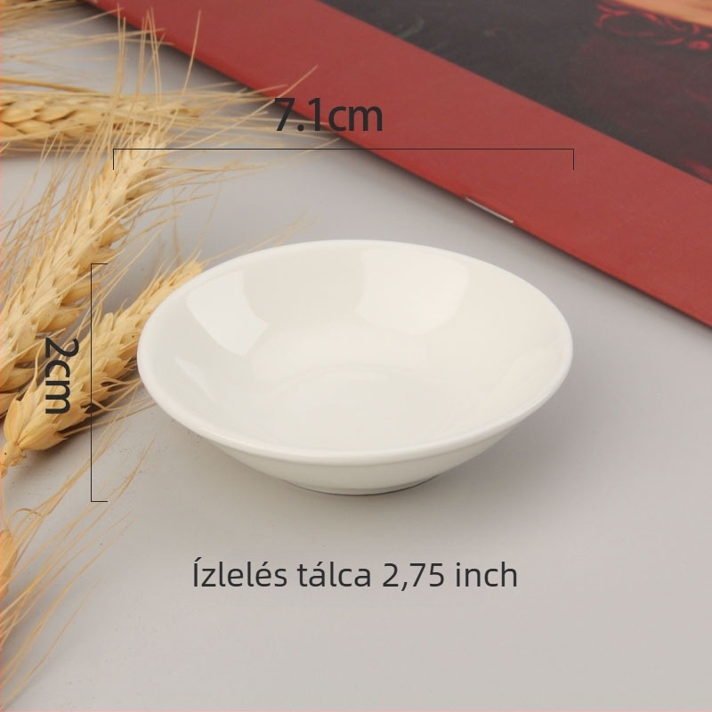 Porcelán kerek tál, mikrohullámú sütőben használható, szállodai étkezőasztalhoz, glazúrozott felület, logónyomtatás lehetséges