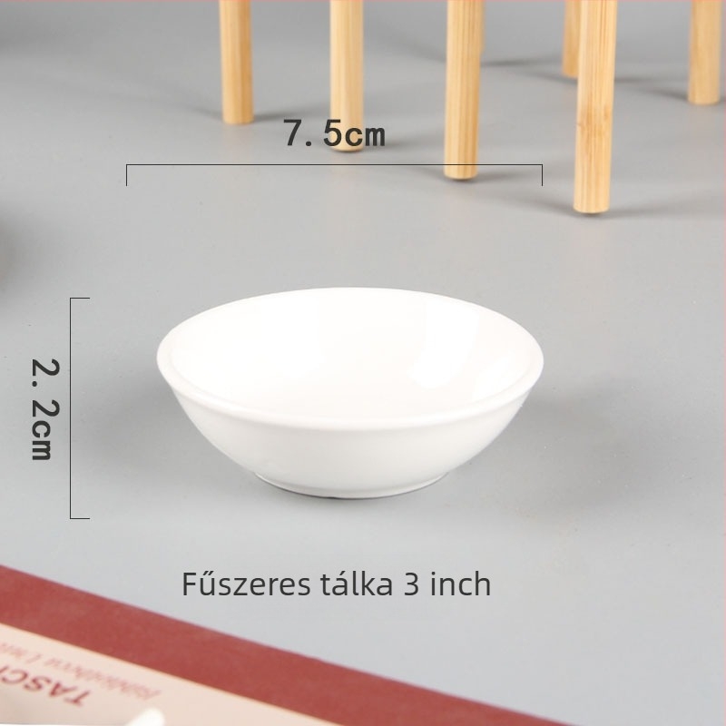 Porcelán kerek tál, mikrohullámú sütőben használható, szállodai étkezőasztalhoz, glazúrozott felület, logónyomtatás lehetséges