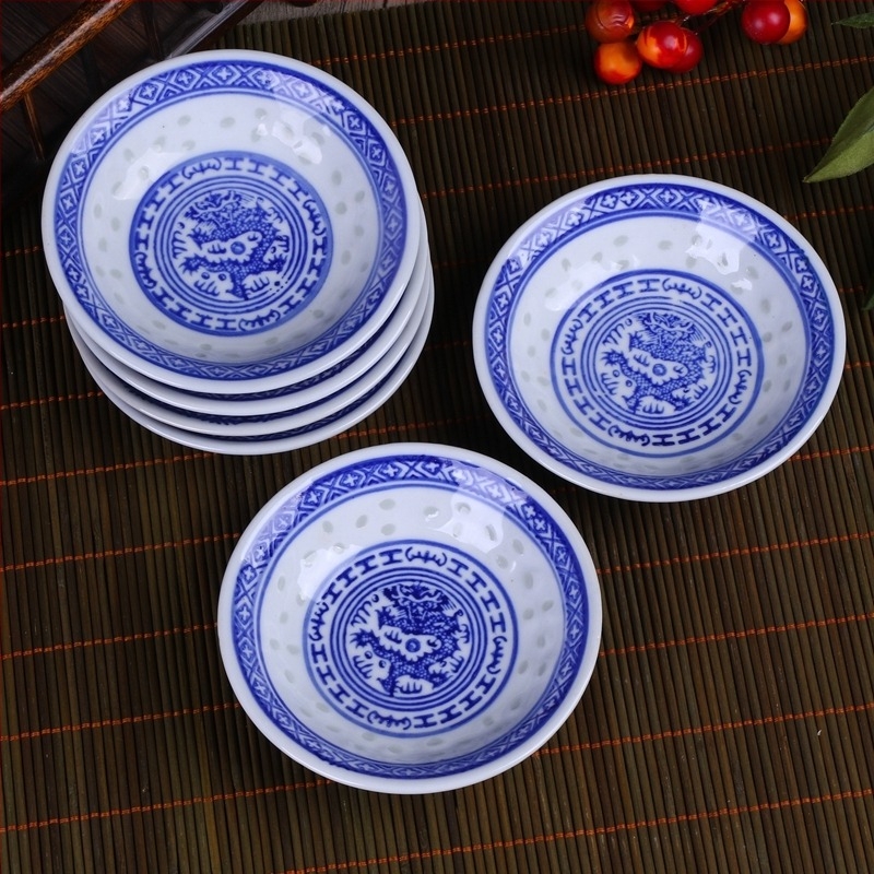 Porcelán kerek fűszeres tál, kínai stílus, logónyomtatás lehetséges, ajándék kollégáknak és konferenciákra