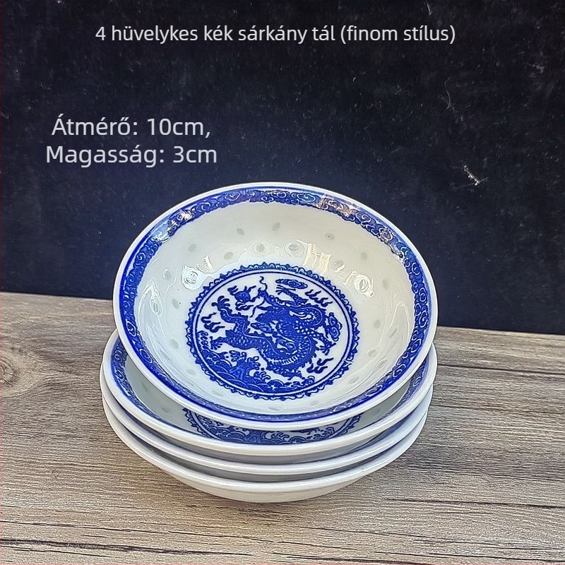 Porcelán kerek fűszeres tál, kínai stílus, logónyomtatás lehetséges, ajándék kollégáknak és konferenciákra