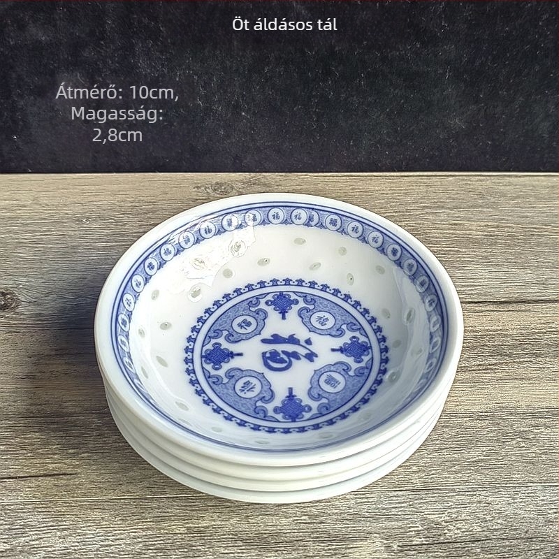 Porcelán kerek fűszeres tál, kínai stílus, logónyomtatás lehetséges, ajándék kollégáknak és konferenciákra