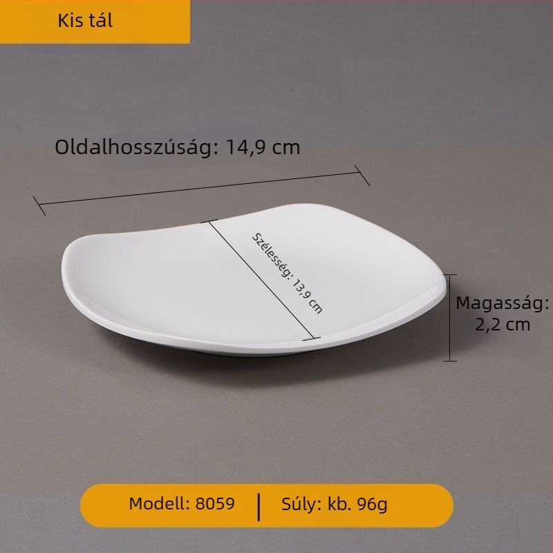Melamin étkészeti tál, szabálytalan alakú, kínai stílus, alglazúr színű felület.