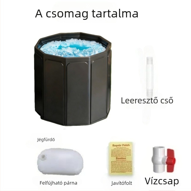 Összecsukható, felfújható fürdőkád levegőgyűrűvel felnőtteknek és babáknak