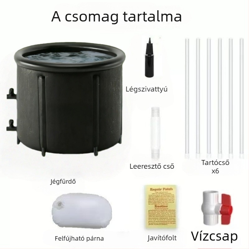 Összecsukható, felfújható fürdőkád levegőgyűrűvel felnőtteknek és babáknak