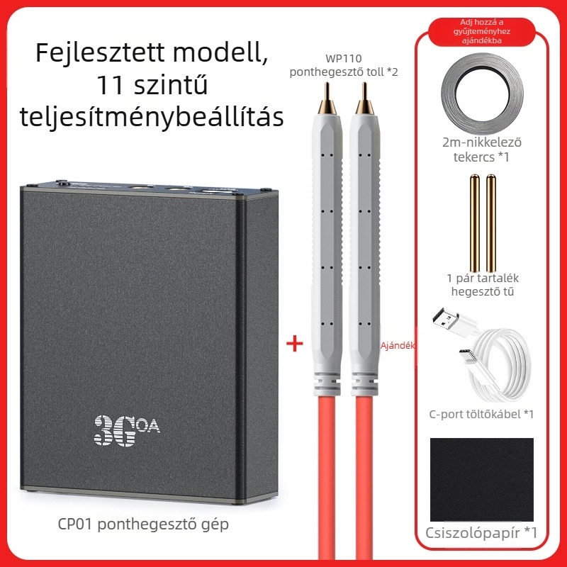 Hordozható ponthegesztő gép – DIY készlet 18650 lítium akkumulátorral és vezérlőbordával