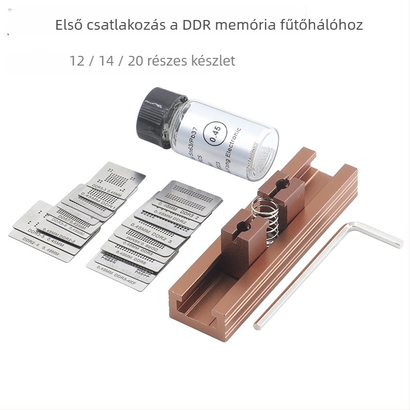 TMYLOKU DDR5 memória BGA golyóelhelyező háló — 12/14/20 darabos készlet, BGA78/BGA96, közvetlen fűtés