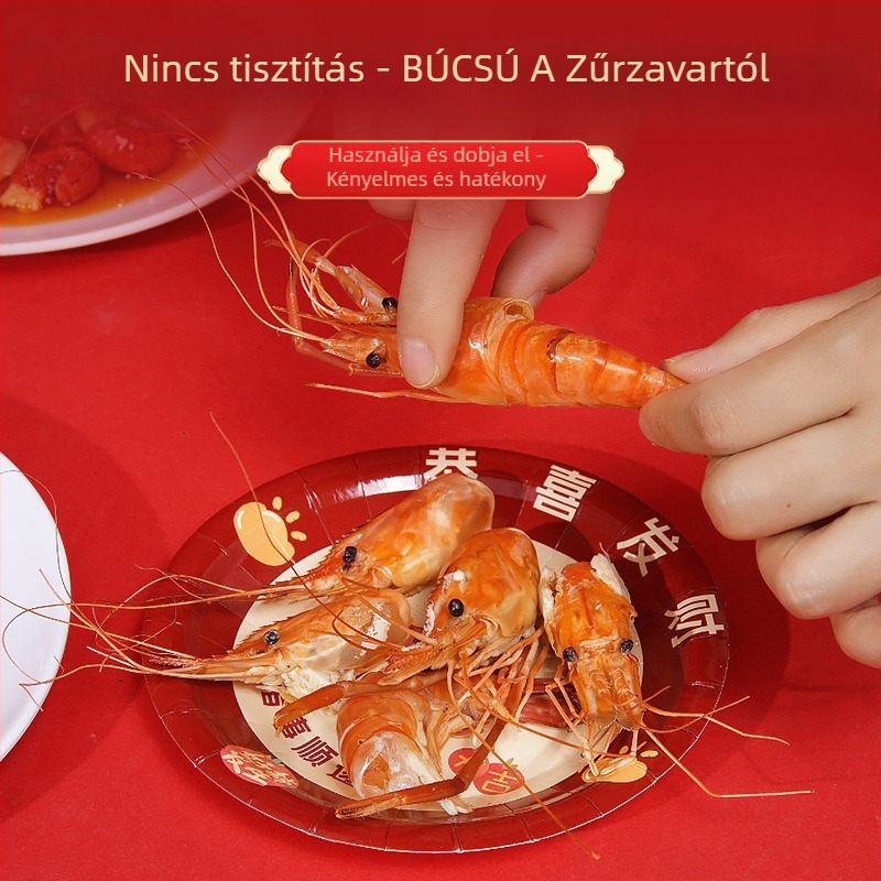 Egyszer használatos papírtányérok, biológiailag lebomló cukornád rostból, kör alakú, feliratos mintával, kültéri használatra