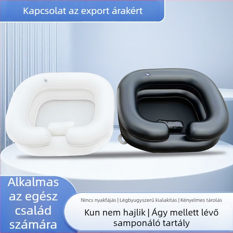 Haoyunlai PVC felfújható samponmedence ágyhoz, hordozható, összecsukható ápolási medence felnőtteknek