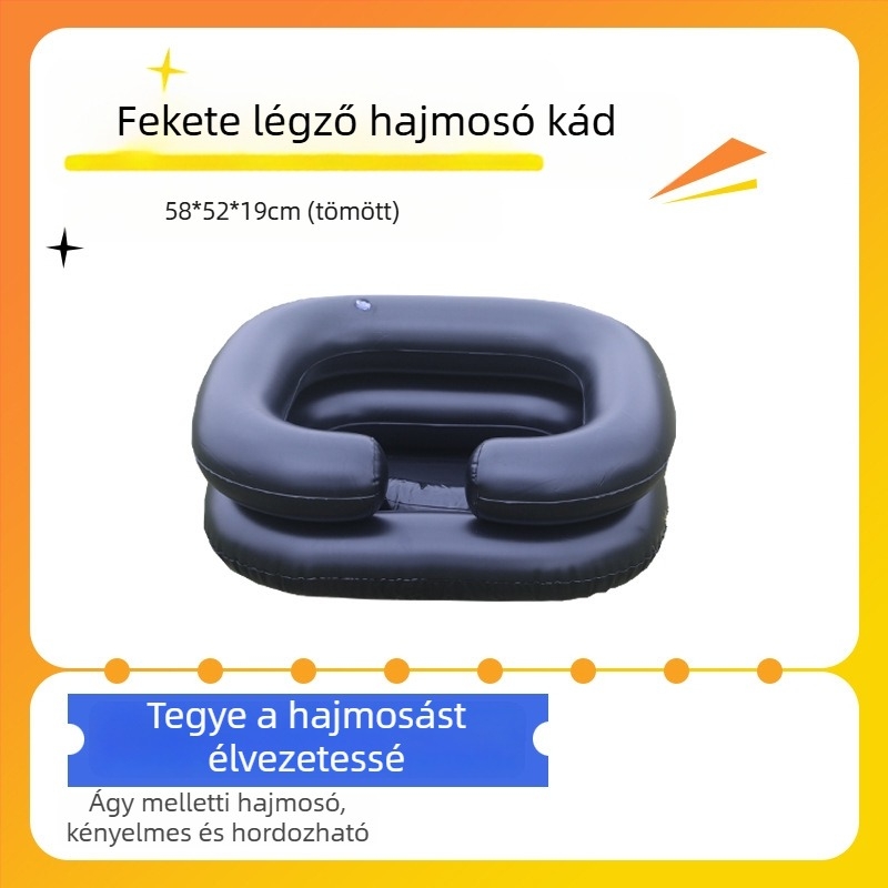 Haoyunlai PVC felfújható samponmedence ágyhoz, hordozható, összecsukható ápolási medence felnőtteknek