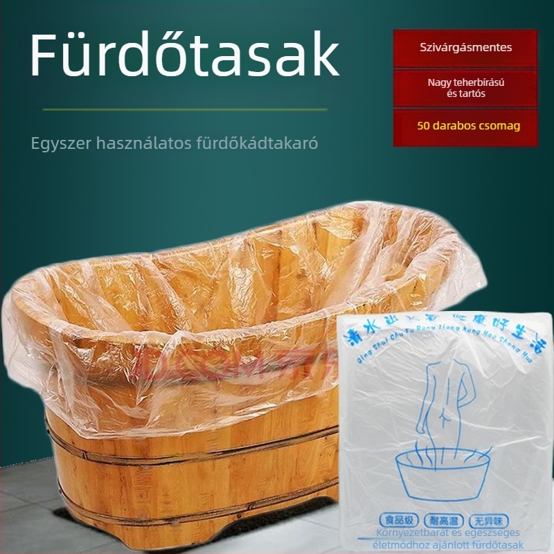Egyszer használatos fürdőtaszka babafürdéshez, műanyag, fahordó stílus