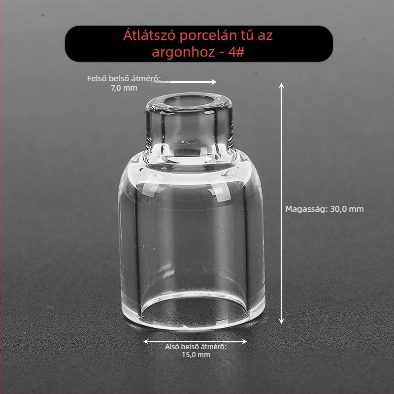 WP-17/18/26 argon ívhegesztő pisztoly kiegészítő — átlátszó védőfedél és porcelán fúvóka