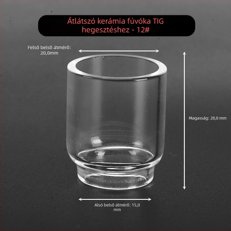 WP-17/18/26 argon ívhegesztő pisztoly kiegészítő — átlátszó védőfedél és porcelán fúvóka