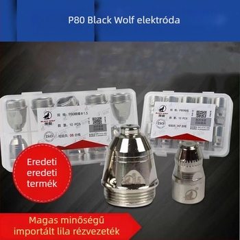 Black Wolf P80 plazmavágó fúvóka – elektróda fúvóka a P80 plazmavágóhoz; kompatibilis a P80 pisztollyal; alkalmas vas- és rozsdamentes acéllemez vágására