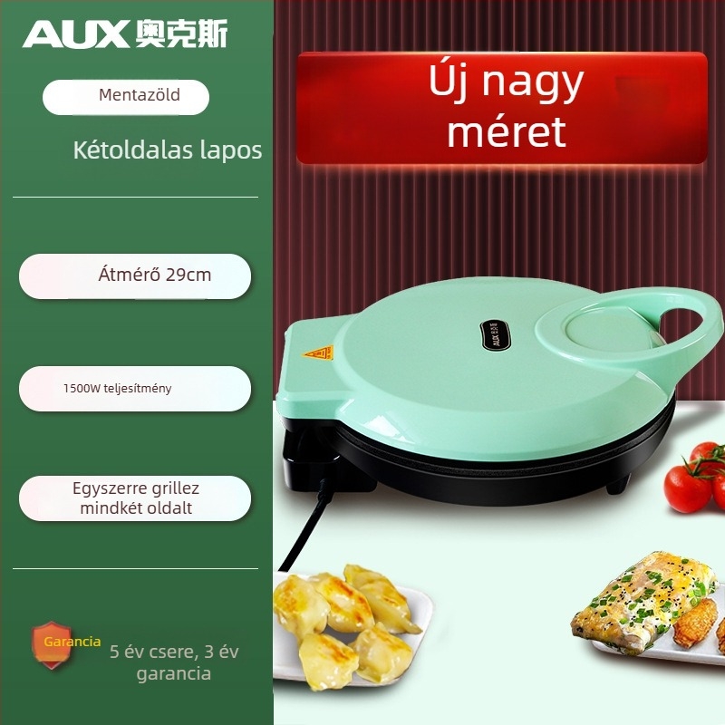 Aux LA-BC26 elektromos palacsinta serpenyő kettős felmelegítéssel, 220V