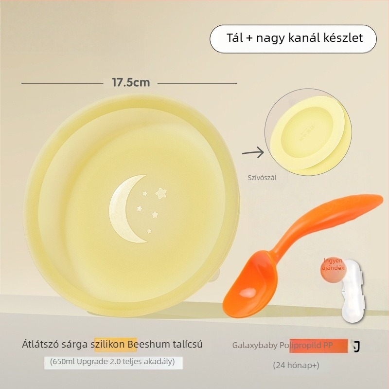 Ívelt bébi kanál készlet — rozsdamentes acélból, tanuló étkezési készlet 3 hónapos kortól
