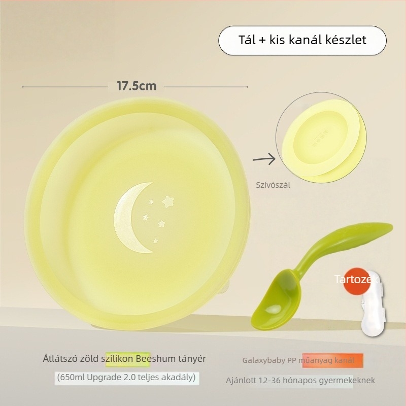 Ívelt bébi kanál készlet — rozsdamentes acélból, tanuló étkezési készlet 3 hónapos kortól