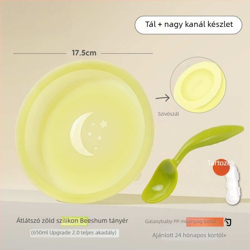 Ívelt bébi kanál készlet — rozsdamentes acélból, tanuló étkezési készlet 3 hónapos kortól