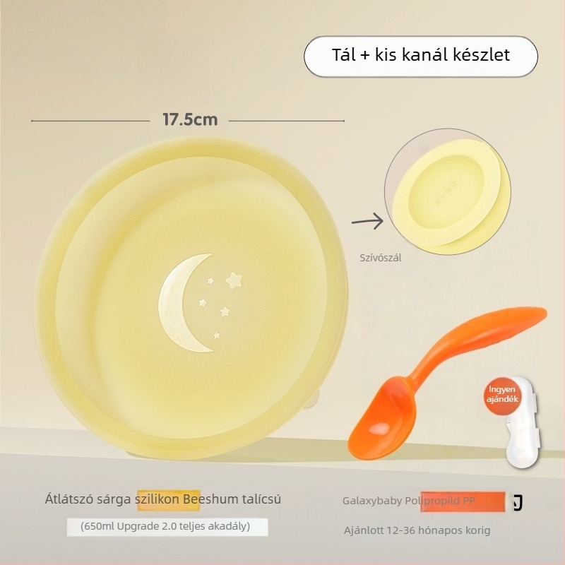 Ívelt bébi kanál készlet — rozsdamentes acélból, tanuló étkezési készlet 3 hónapos kortól