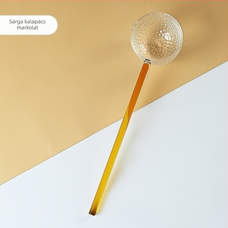 Hosszú nyelű üveg teáskanál, kézzel készített, modern minimalist stílus, új kínai stílus