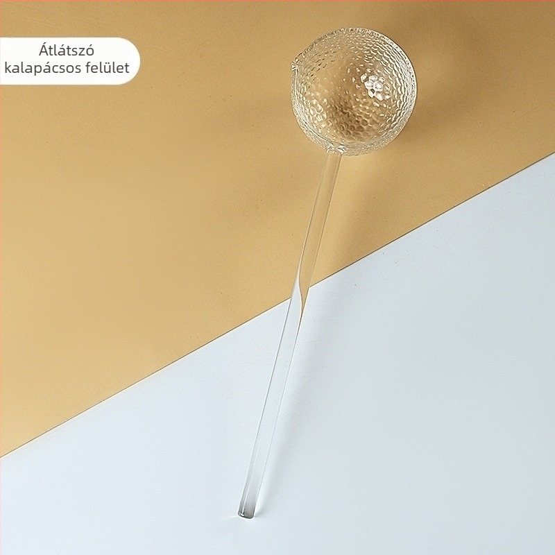 Hosszú nyelű üveg teáskanál, kézzel készített, modern minimalist stílus, új kínai stílus