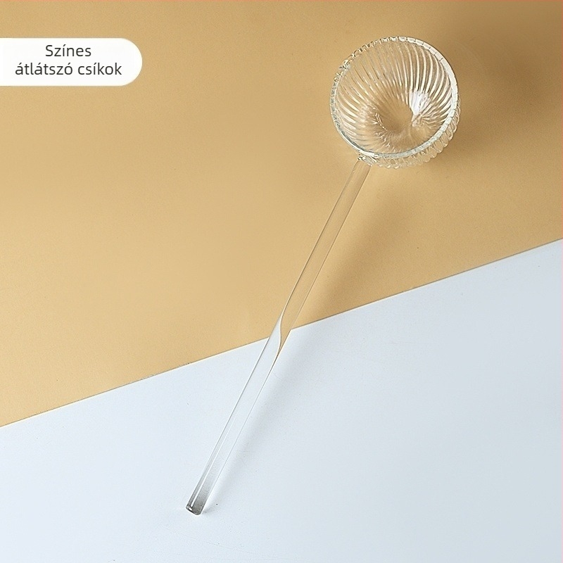 Hosszú nyelű üveg teáskanál, kézzel készített, modern minimalist stílus, új kínai stílus