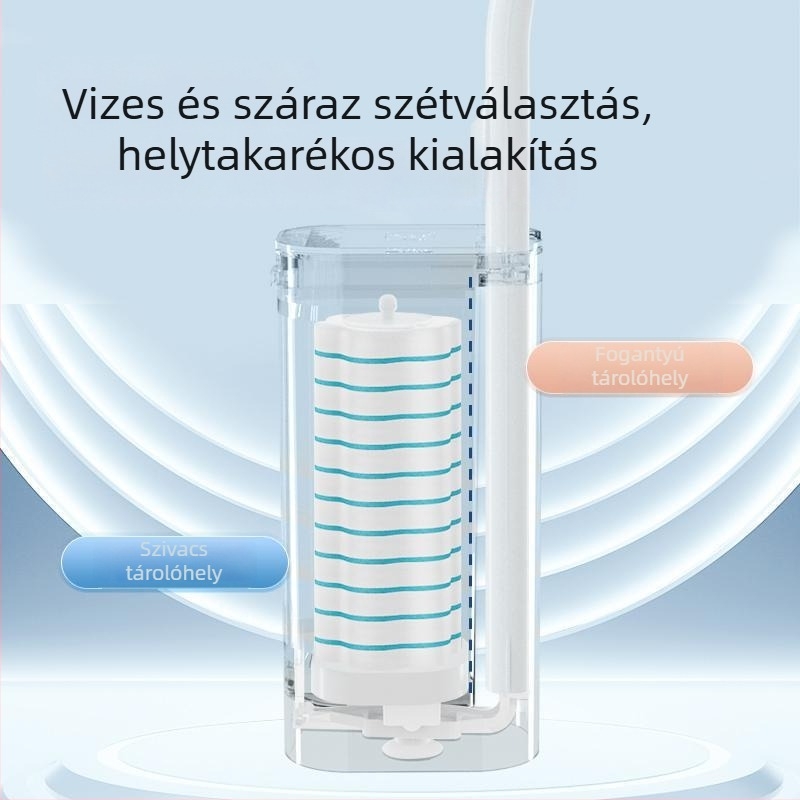 Egyszer használatos vécé-kefe otthoni fürdőszobához, sarokmentes tisztítás (Műanyag sörték)