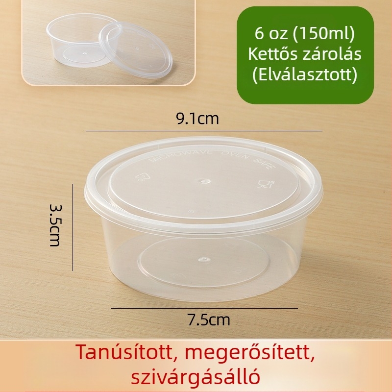 Egyszer használatos szósz pohár készlet egyesített és különválasztható dizájnnal — PP anyag; mikrohullámú sütőben használható; Melt Box; Származás: Shandong; 2000 készlet/doboz