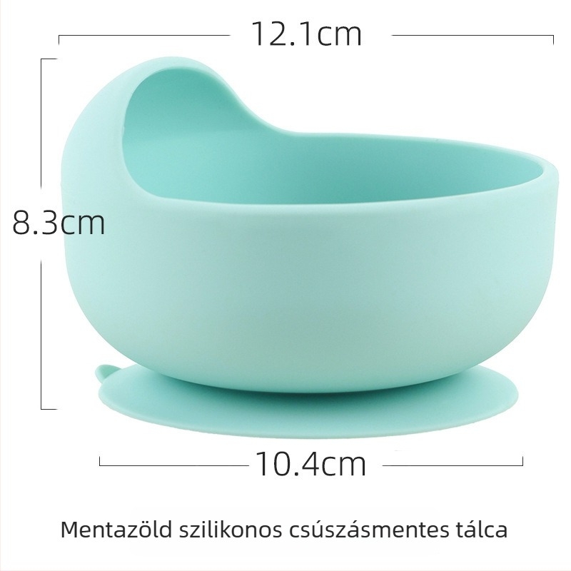 Csecsemő szilikon kanál és villa készlet – élelmiszerbiztos szilikon, 2 darabos készlet, 3 hónapos kortól, márka Shundong silicone