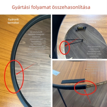 Összecsukható kültéri tea- és tűzhelyasztal – kör alakú, multifunkcionális kültéri kazánasztal, mesterséges lemezből, testreszabás elérhető