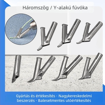Rozsdamentes acélból készült forrólevegős hegesztőfúvóka-készlet — gyors háromszögű fúvóka, rögzített pontú fúvóka, Y-típusú körfúvóka; Tig150 kompatibilis