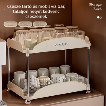 Asztali pohár tároló állvány, dupla rétegű szárítással, ABS+PET anyag, modern minimalista dizájn