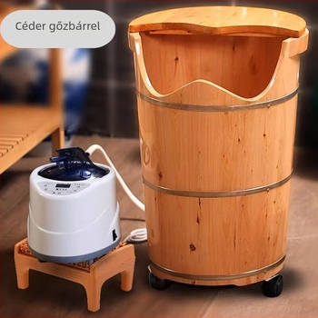 Cedrusfa lábfürdő vödör fűtéssel és gőzzel, otthoni használatra