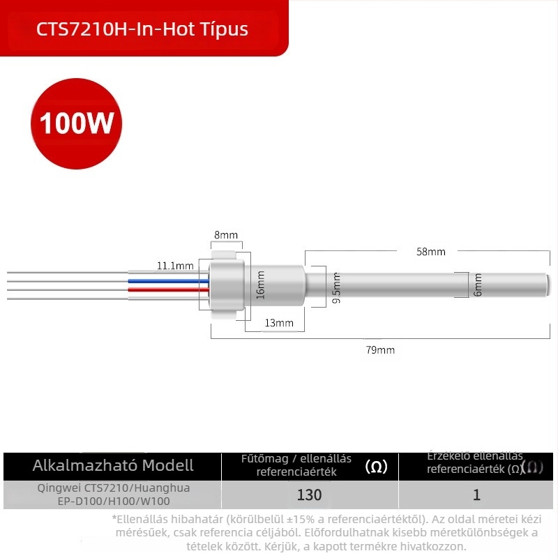 Négyvezetékes forrasztóvas fűtőmag – 150 W, kompatibilis Huanghua 907S, 905S, EP-D100, EP-D200W