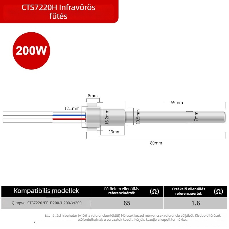 Négyvezetékes forrasztóvas fűtőmag – 150 W, kompatibilis Huanghua 907S, 905S, EP-D100, EP-D200W