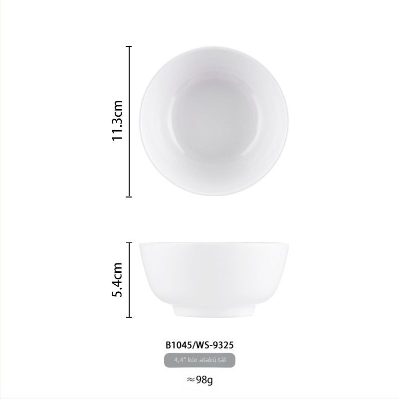 Melamin tál – kör alakú, porcelán imitáció, szállodai és éttermi önkiszolgáláshoz, felület: underglaze szín, Yongsheng